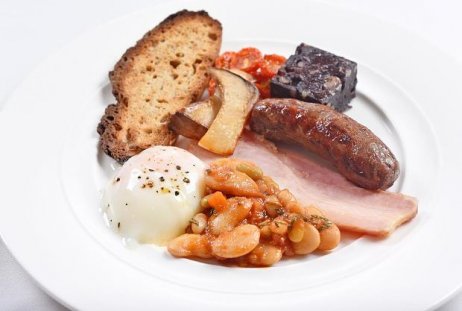 Poached eggs, sourdough toast