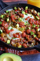 Chorizo Green Chile Breakfast Skillet. Start your day with a little spice with this Mexican dish. | hostthetoast.com