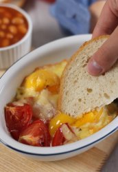 Full English breakfast baked eggs - a healthier version of a traditional British fry up, with all the same flavour!