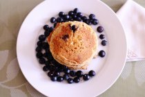 Lemon cornmeal blueberry pancakes vegan gluten free