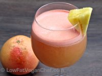 Low Fat Vegan Chef's Morning Sunrise Pineapple Grapefruit Ginger Juice (1)