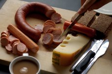 Meat slices or sausages and cheese are typical menu items in Germany. Photo courtesy With Associates.