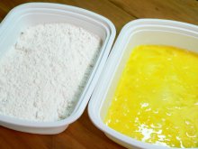 Fried-Grits_03_dredge-station Southern Fried Grits, dredging station setup.