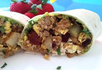 Spicy Pork Tenderloin Bacon and Egg Breakfast Burrito Recipe #Mashup #PORKBEINSPIRED