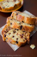 Super-moist, tender Cinnamon-Swirl Bread with Chocolate Chips by sallysbakingaddiction.com. Simple ingredients, easy to make!