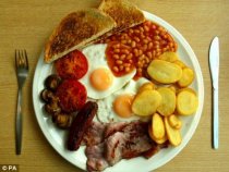 Traditional fry up: Fewer people have the time, money or desire to eat such a large meal to start the day, research shows