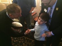 Walter Camp's Generation UCAN Inspire Awarde Winner Dante Chiappetta (right), with his father, Joe, at the Breakfast of Champions (Photo Sean Patrick Bowley)